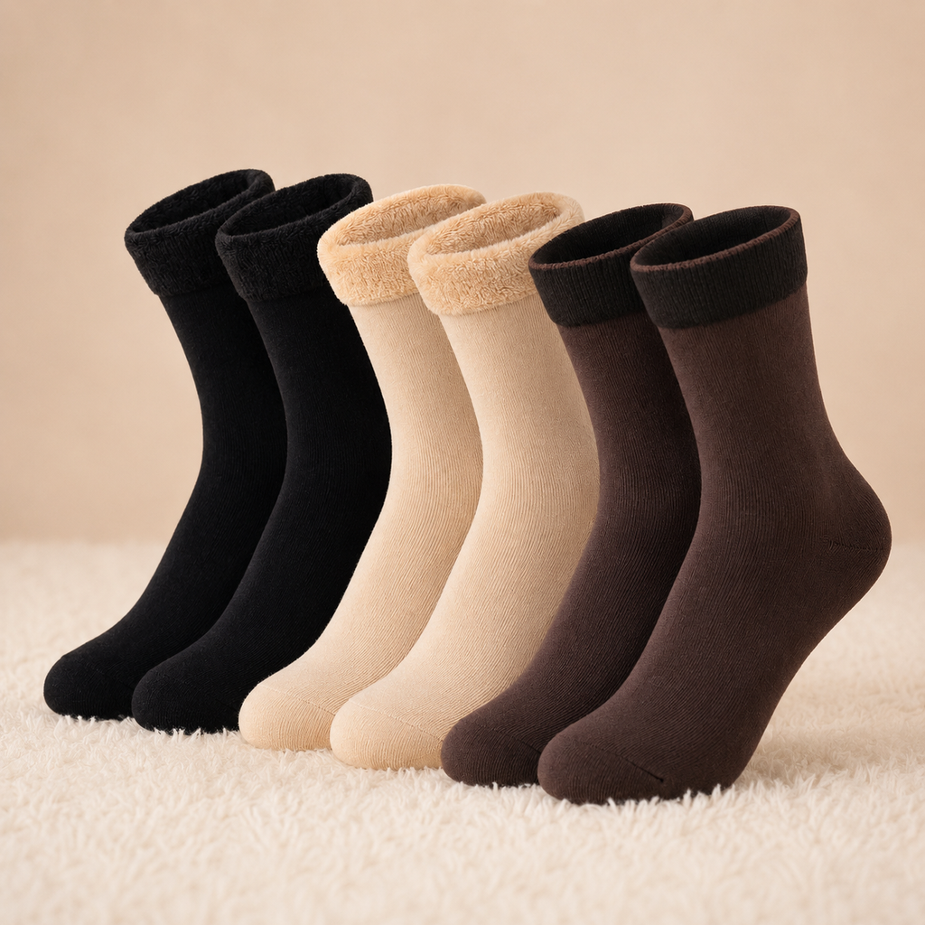 Calcetines Forrados de Polar (Pack de 6 Pares Surtidos)